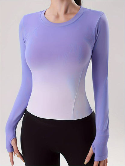 Bluzka sportowa damska | długi rękaw, gradient