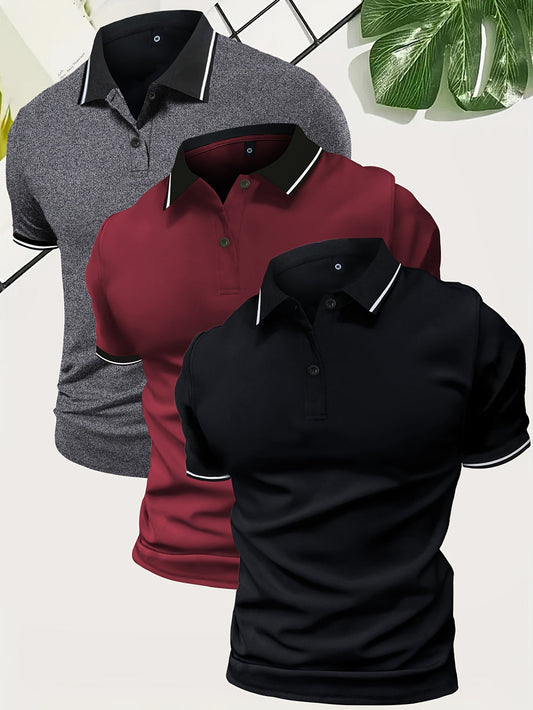 Zestaw 3 koszulek polo męskich | krótki rękaw