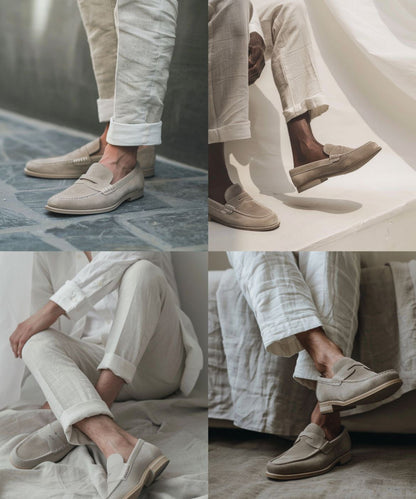 Mokasyny męskie | styl vintage, miękka wkładka