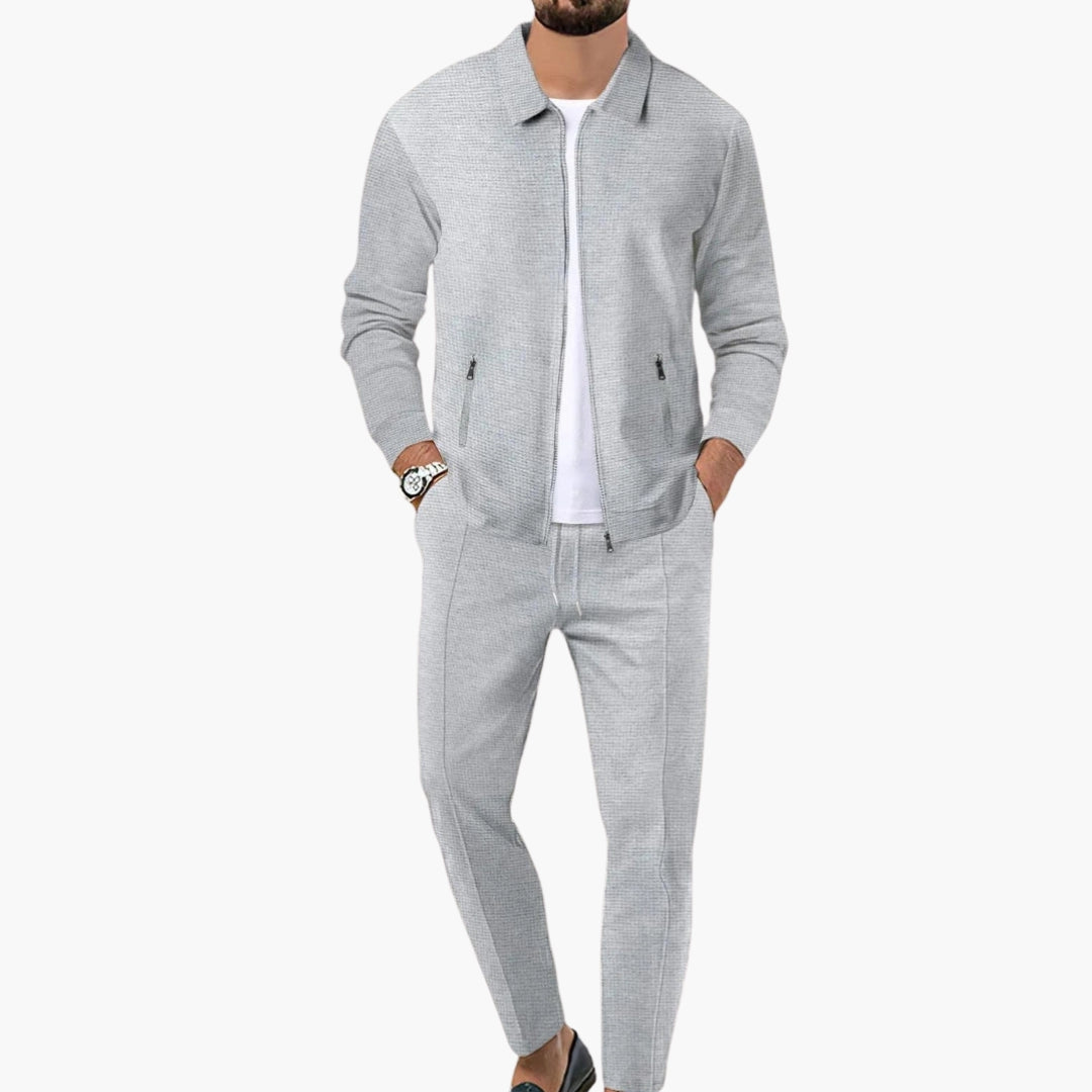Dres męski | slim fit, kieszenie z suwakiem