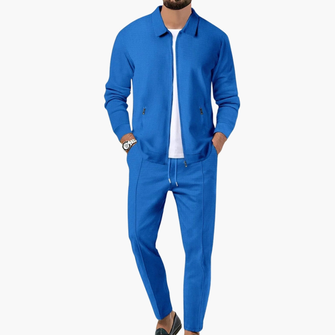 Dres męski | slim fit, kieszenie z suwakiem