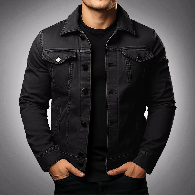 Kurtka dżinsowa męska | Bawełniany denim, zapięcie na guziki, klasyczny fason | Styl casual na co dzień