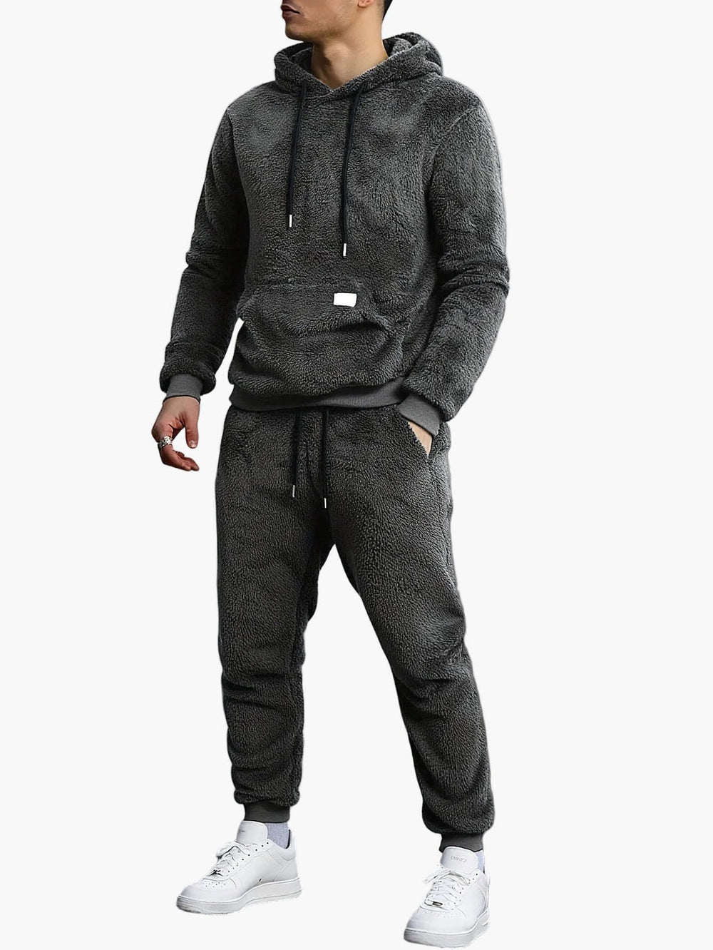 Dres męski | slim fit, bluza z kapturem