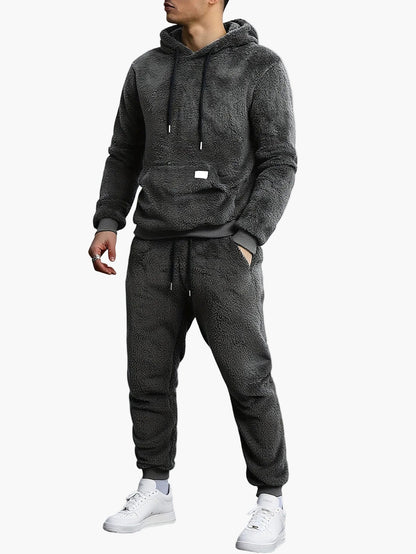 Dres męski | slim fit, bluza z kapturem
