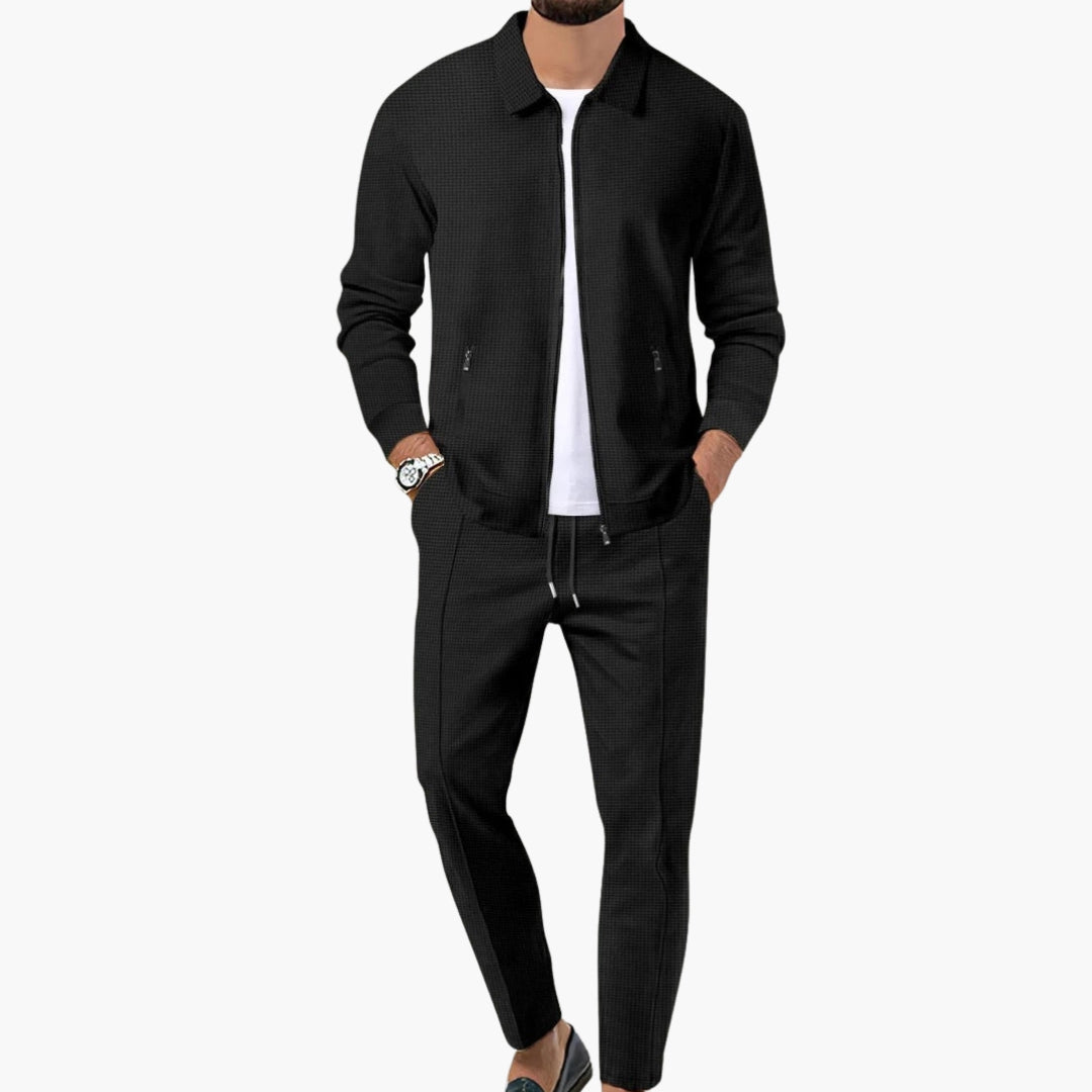 Dres męski | slim fit, kieszenie z suwakiem