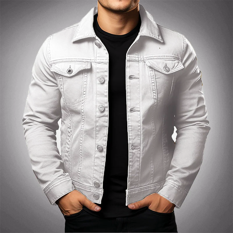 Kurtka dżinsowa męska | Bawełniany denim, zapięcie na guziki, klasyczny fason | Styl casual na co dzień