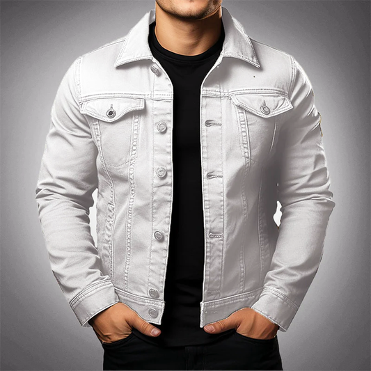 Kurtka dżinsowa męska | Bawełniany denim, zapięcie na guziki, klasyczny fason | Styl casual na co dzień