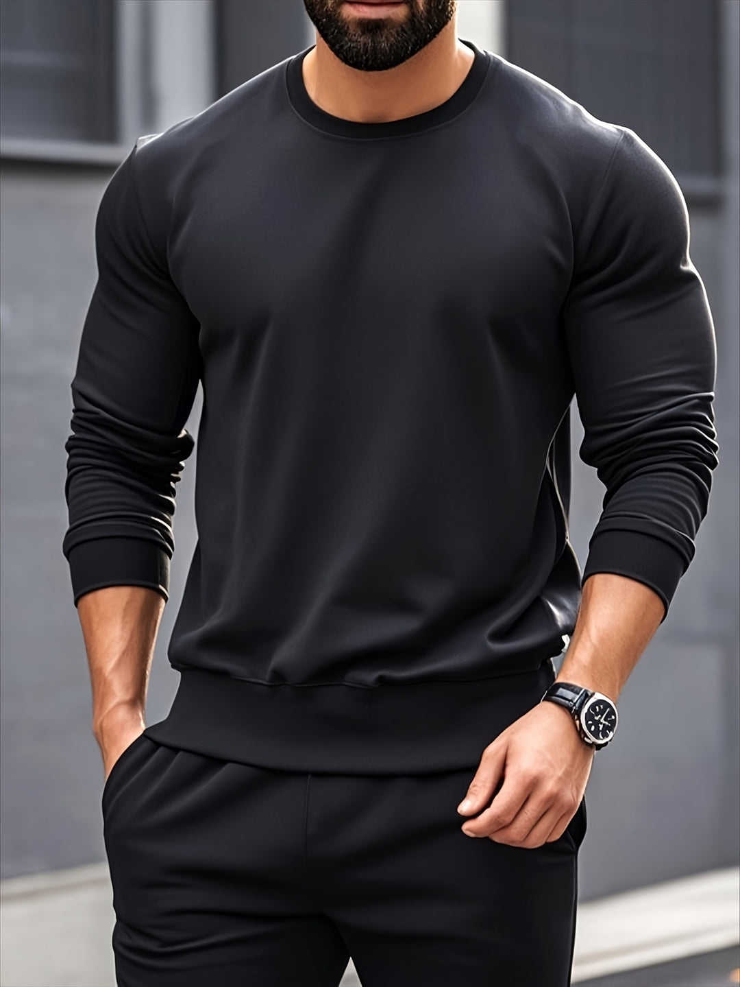 Komplet swetrowy męski | crewneck