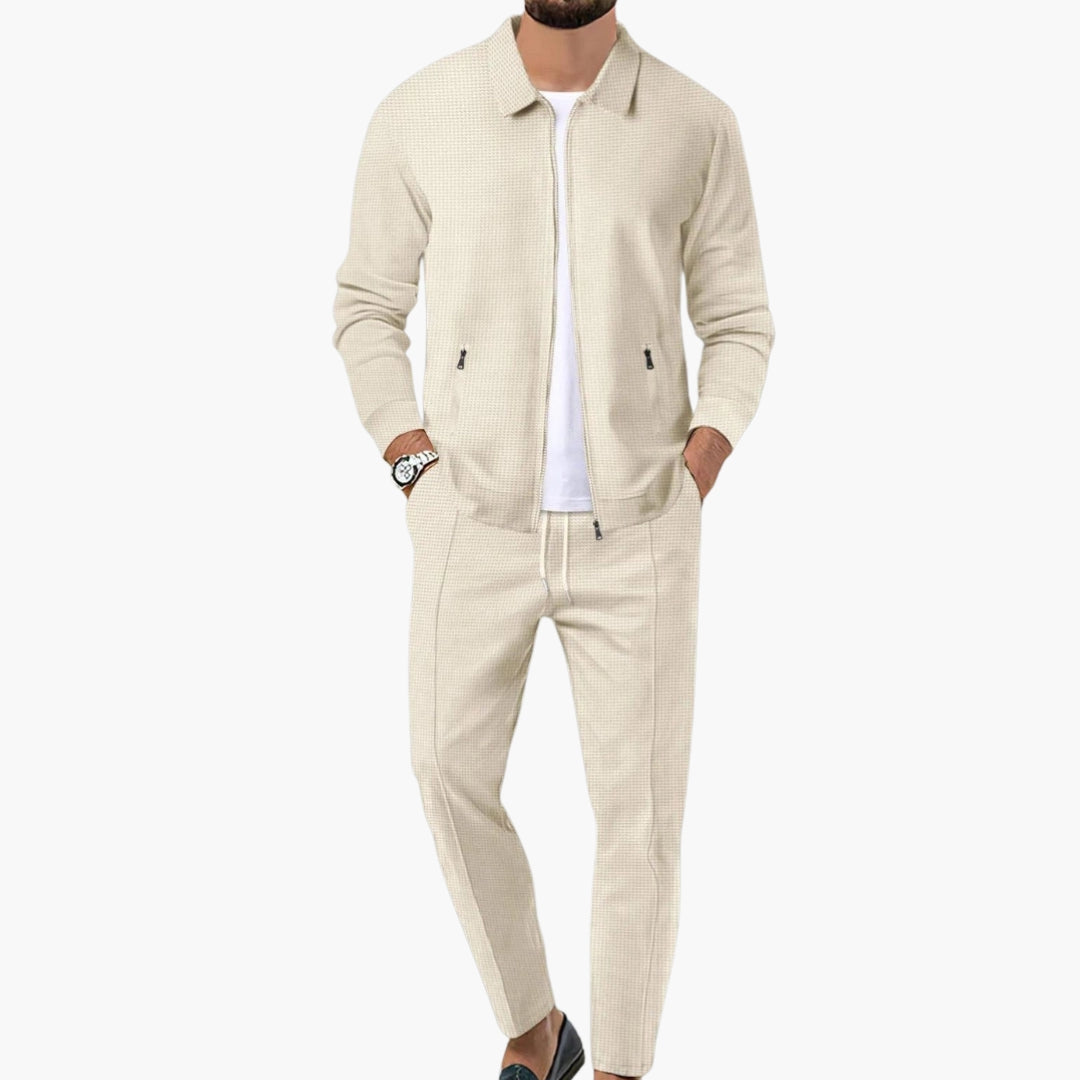 Dres męski | slim fit, kieszenie z suwakiem