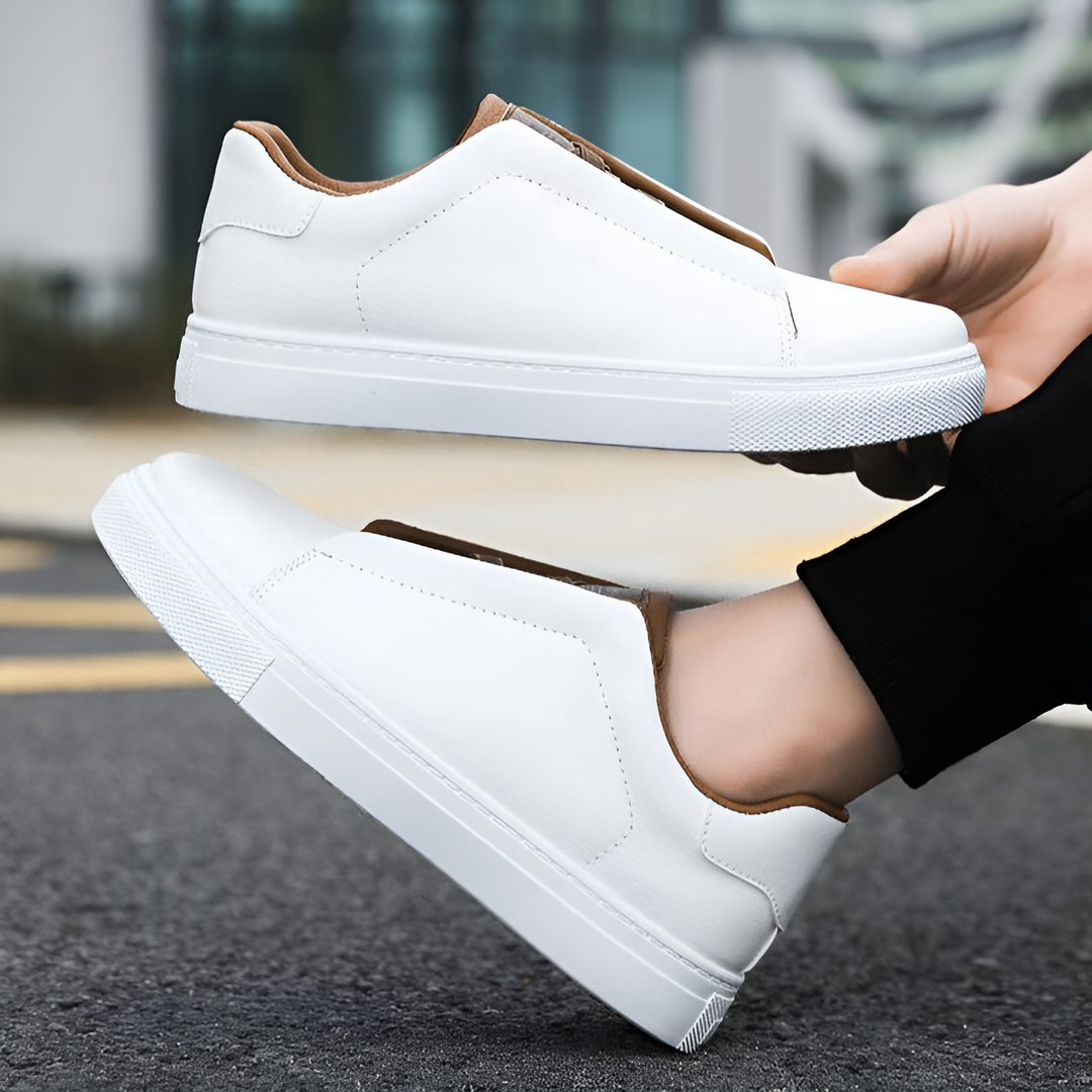 Sneakersy męskie skórzane | Lekka konstrukcja, podeszwa antypoślizgowa | Styl casual na co dzień