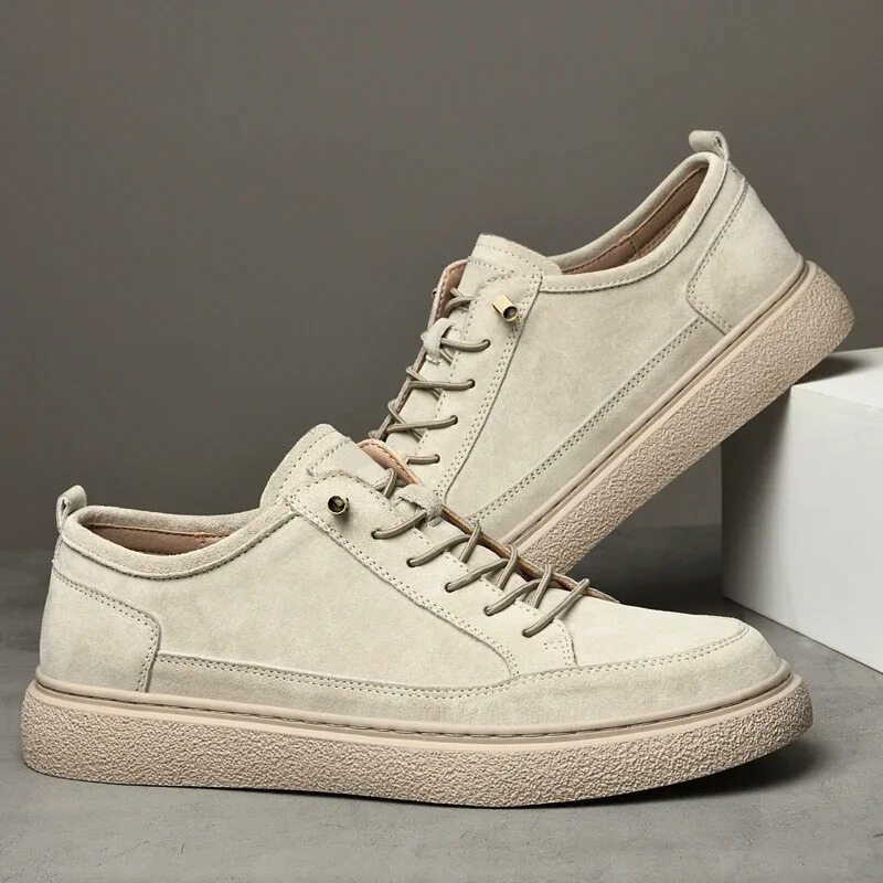 Sneakersy męskie | zamsz naturalny, ręczne wykonanie