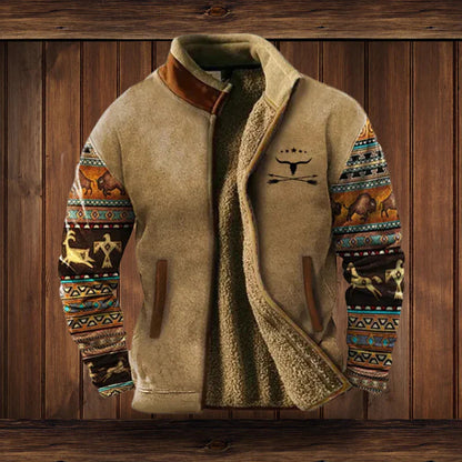Kurtka zimowa męska | Zamek błyskawiczny, tkanina woskowana, regular fit | Styl vintage outdoor