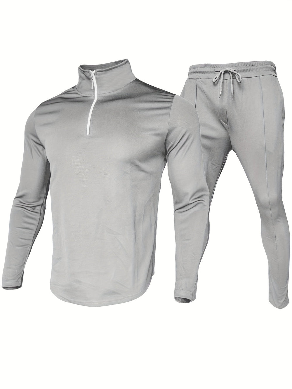 Dres męski | bluza z półzamkiem, sznurek w pasie