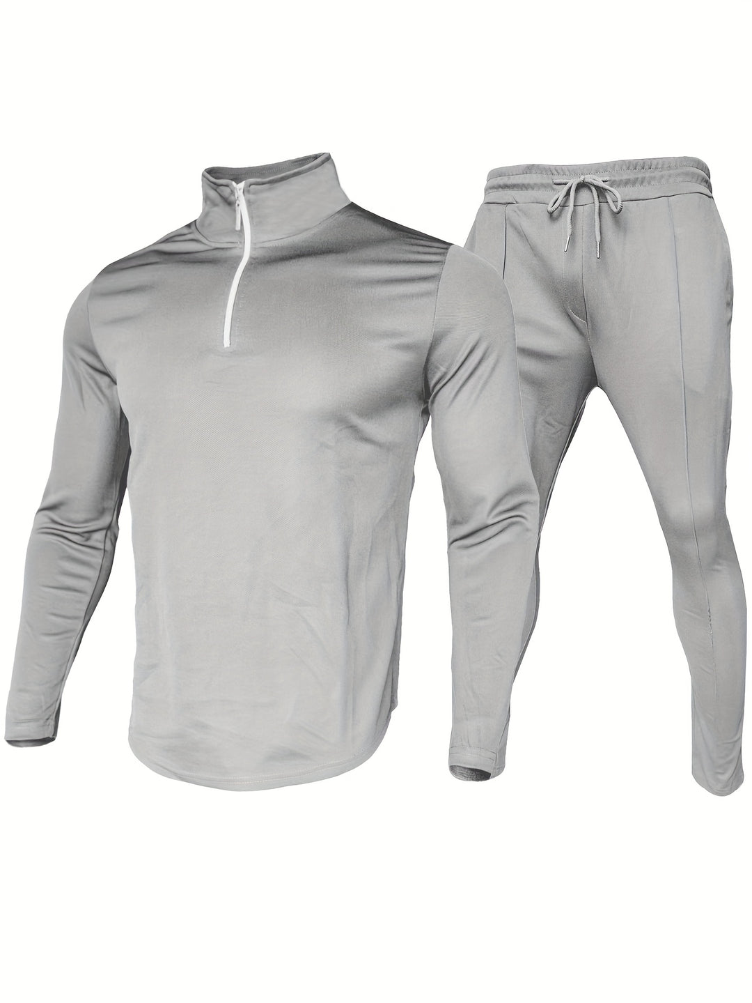 Dres męski | bluza z półzamkiem, sznurek w pasie