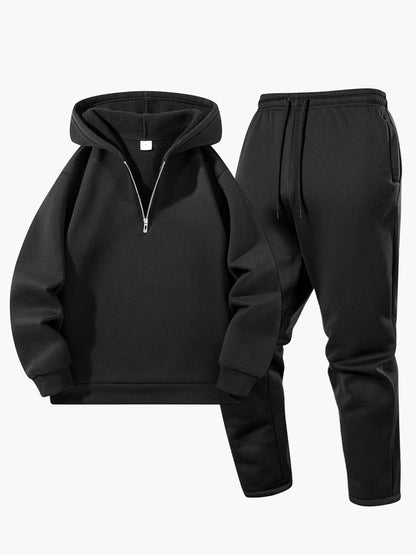 Dres męski | bluza z kapturem, półzamek