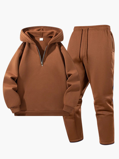 Dres męski | bluza z kapturem, półzamek