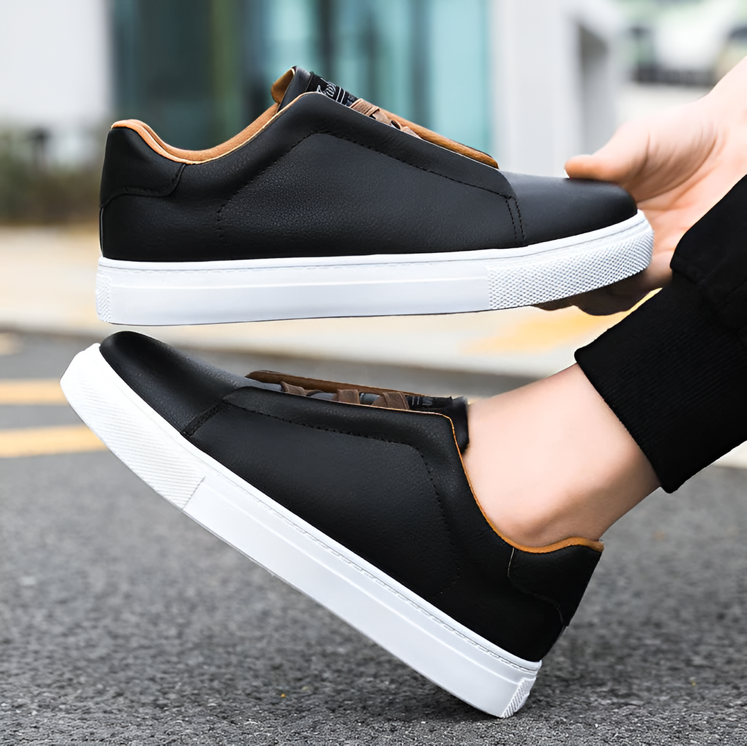 Sneakersy męskie skórzane | Lekka konstrukcja, podeszwa antypoślizgowa | Styl casual na co dzień