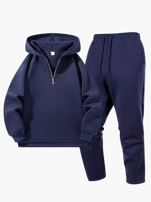 Dres męski | bluza z kapturem, półzamek