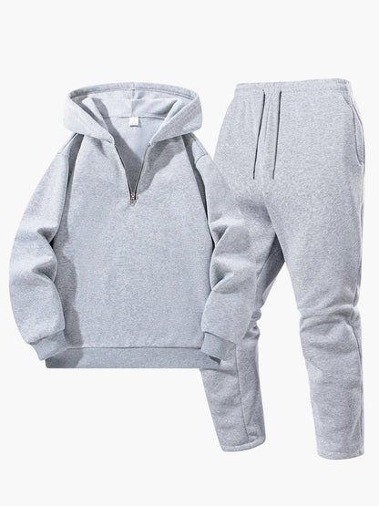Dres męski | bluza z kapturem, półzamek