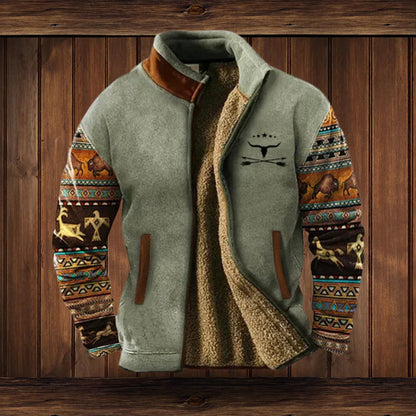 Kurtka zimowa męska | Zamek błyskawiczny, tkanina woskowana, regular fit | Styl vintage outdoor