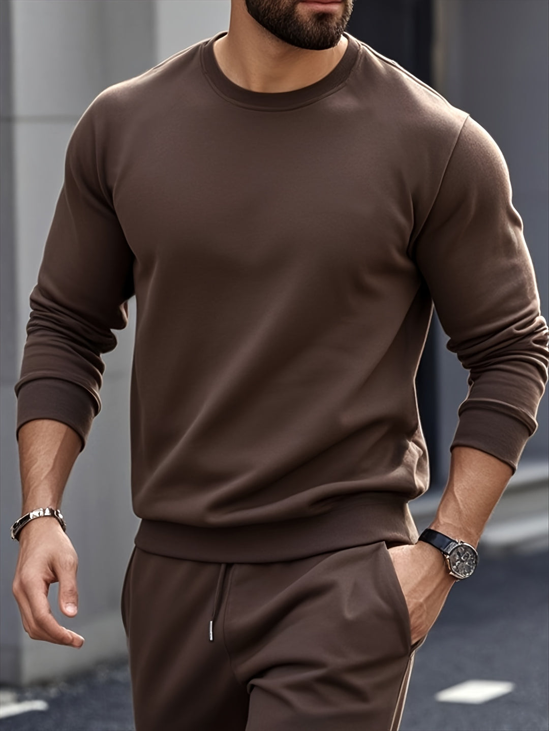 Komplet swetrowy męski | crewneck
