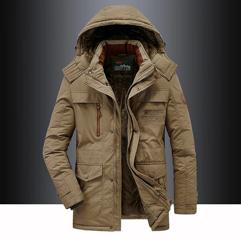 Parka męska | kaptur, zamek z przodu