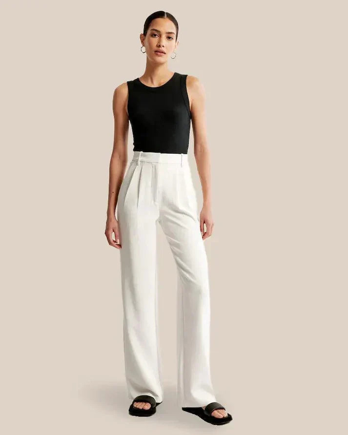 Spodnie damskie tailleur | usztywniona talia
