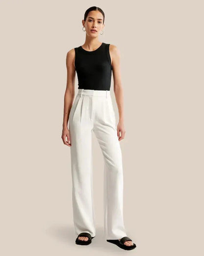 Spodnie damskie tailleur | usztywniona talia