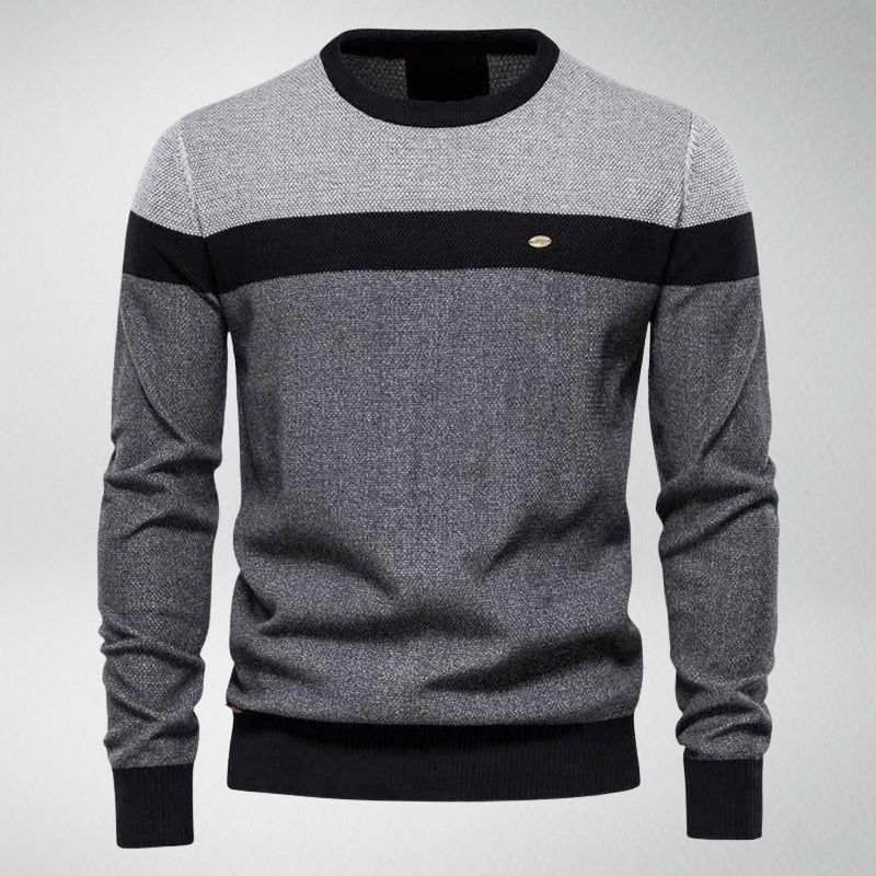 Sweter męski | kontrastowe bloki kolorów, luźny krój
