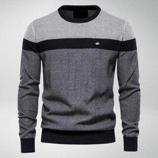 Sweter męski | kontrastowe bloki kolorów, luźny krój