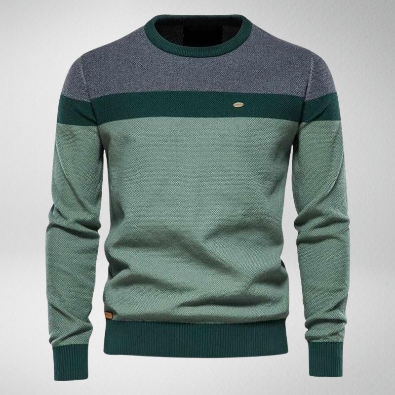 Sweter męski | kontrastowe bloki kolorów, luźny krój