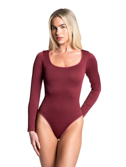 Body damskie | długi rękaw, sznurowany tył