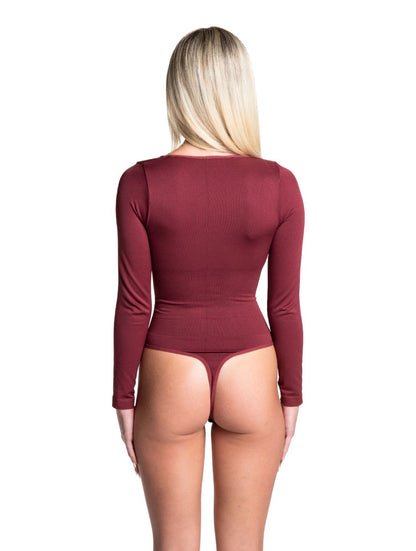Body damskie | długi rękaw, sznurowany tył
