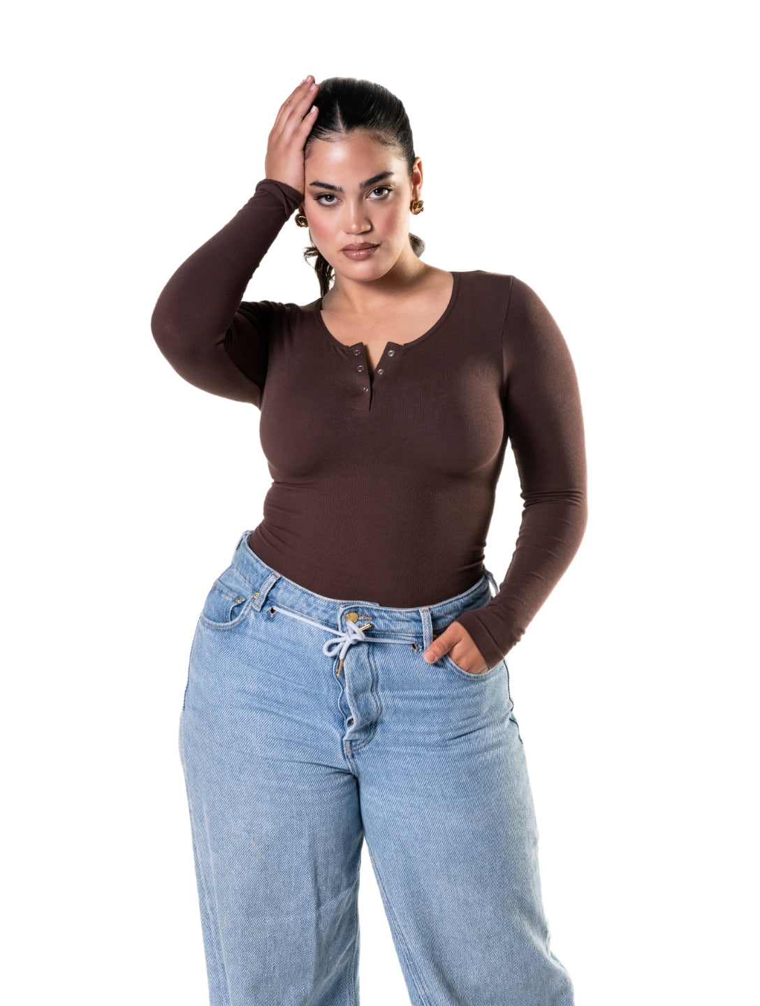 Body modelujące damskie | długi rękaw, modal