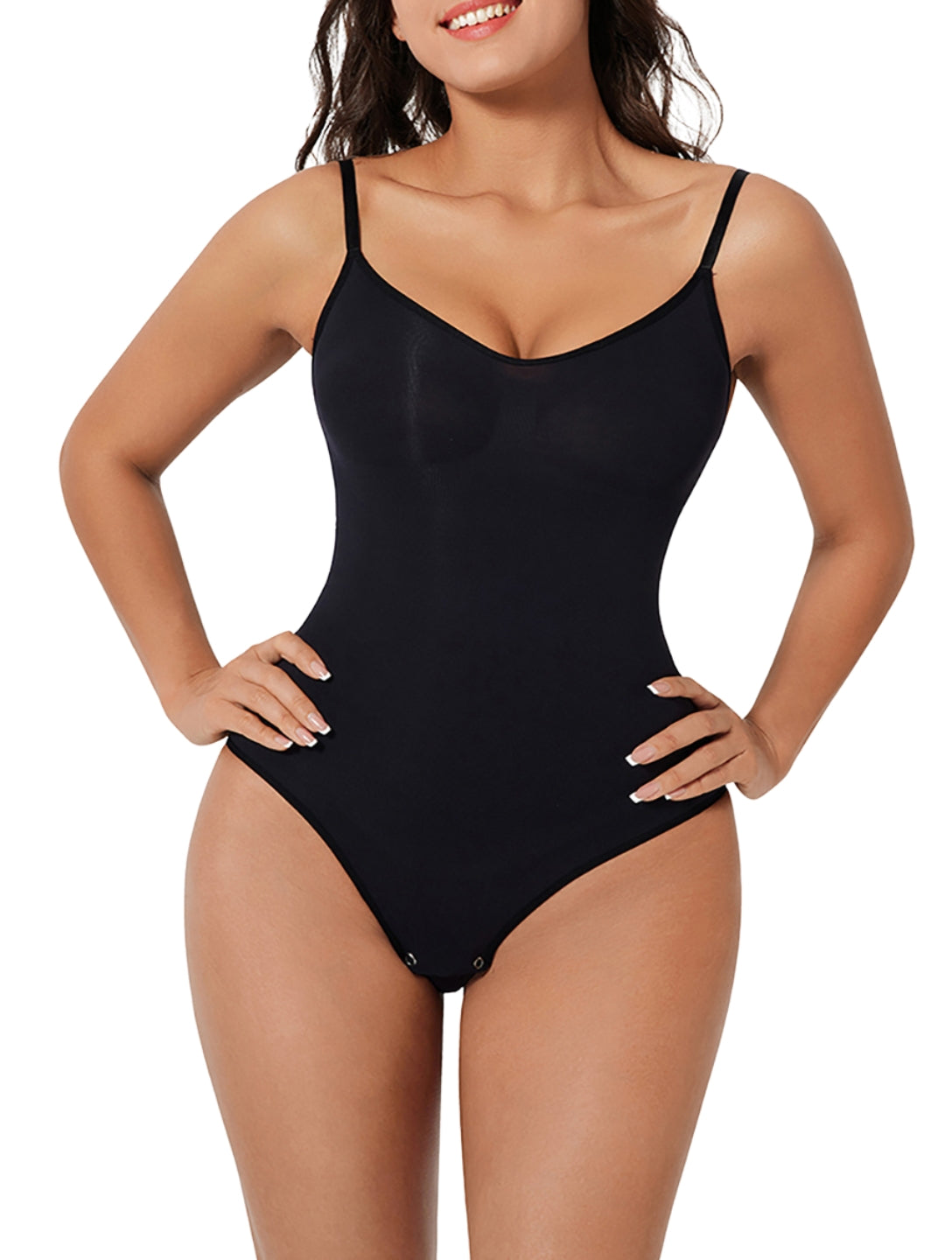 Body modelujące damskie | Power mesh, wbudowany biustonosz, zapięcie na haczyki | Bielizna korygująca