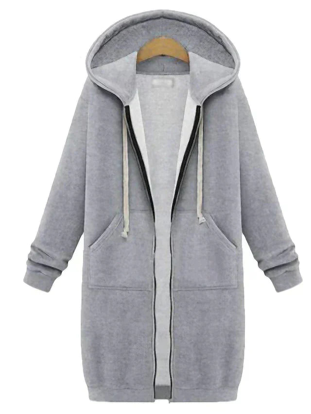 Kardigan damski | oversize, żebrowany kaptur