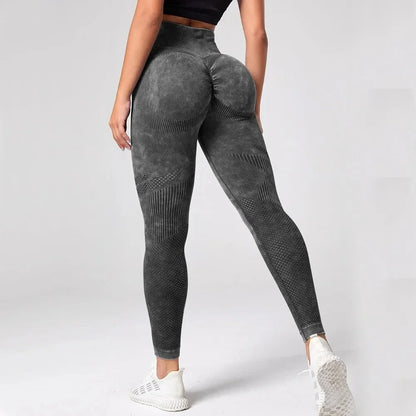 Legginsy sportowe damskie | bezszwowe, efekt scrunch
