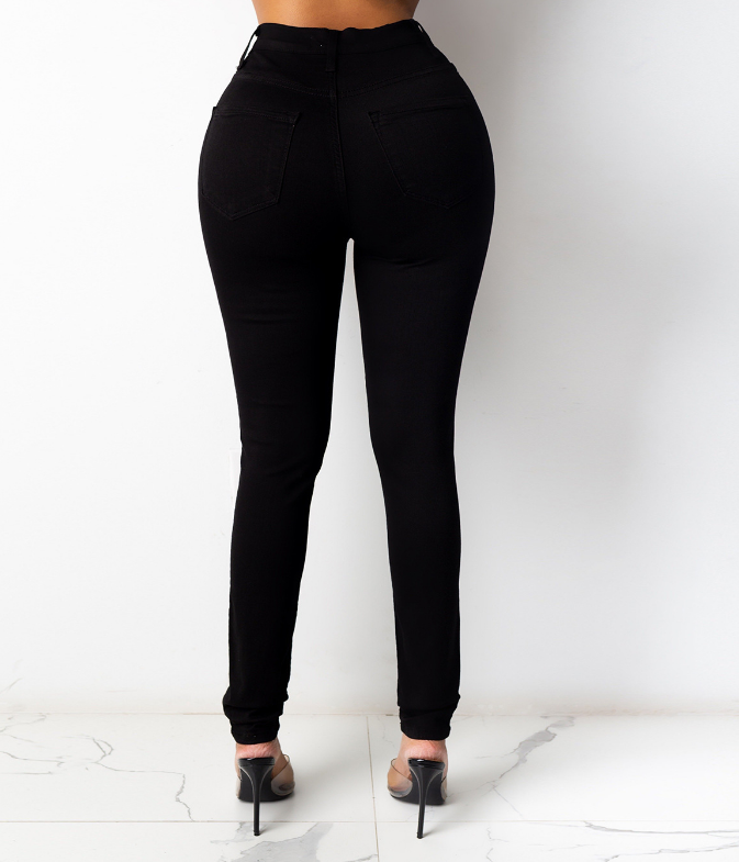 Legginsy damskie | wysoki stan, zapięcie na guzik