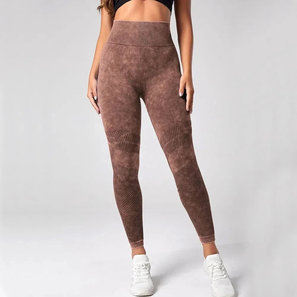 Legginsy damskie do jogi | bezszwowe, efekt scrunch