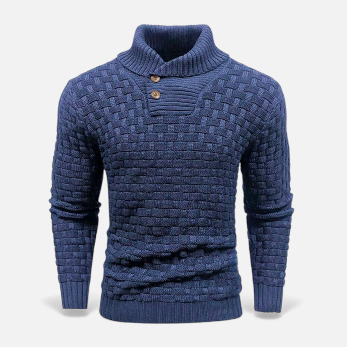 Sweter męski | golf, guziki na ramieniu