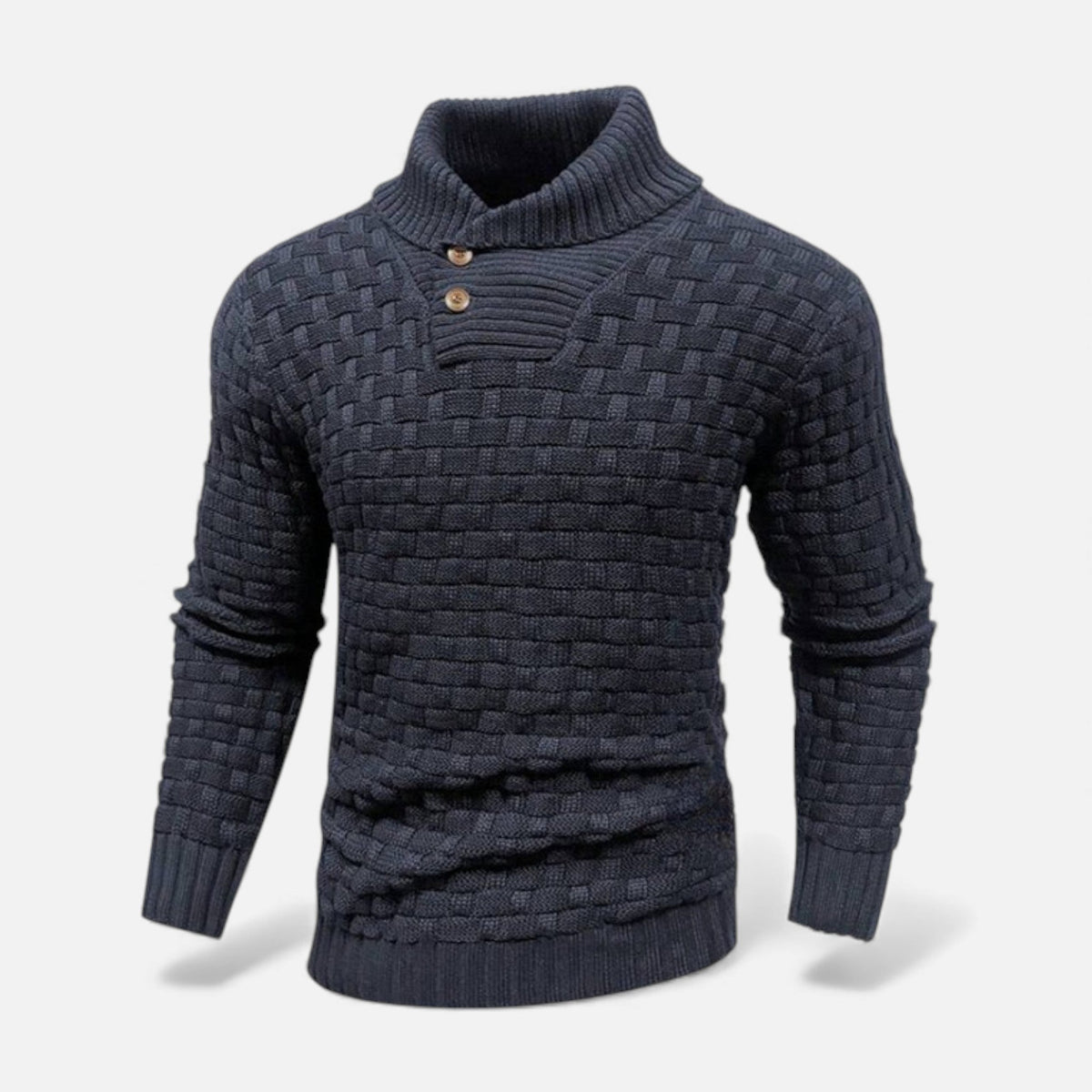 Sweter męski | golf, guziki na ramieniu