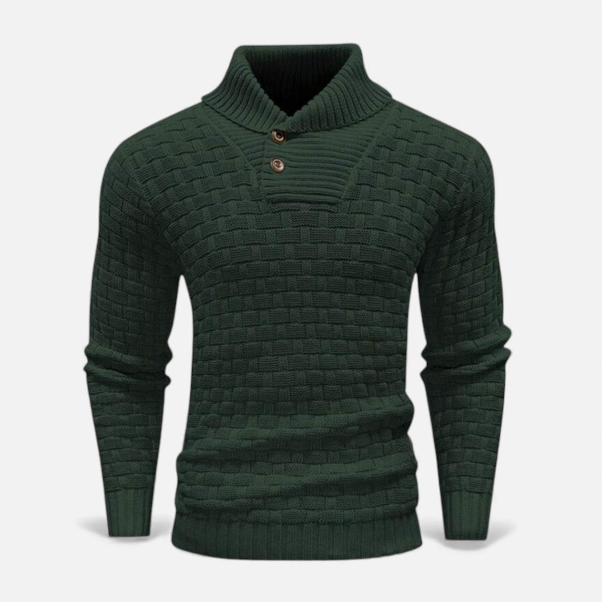 Sweter męski | golf, guziki na ramieniu