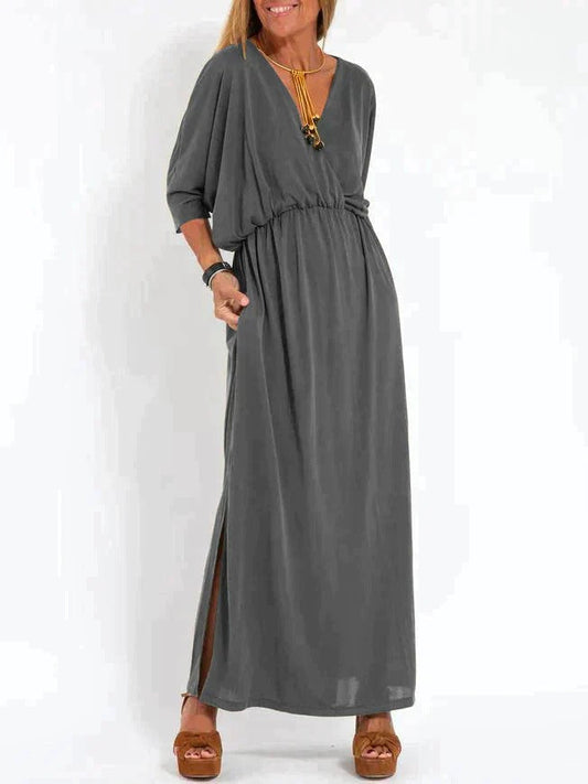 Sukienka maxi | dopasowana w talii