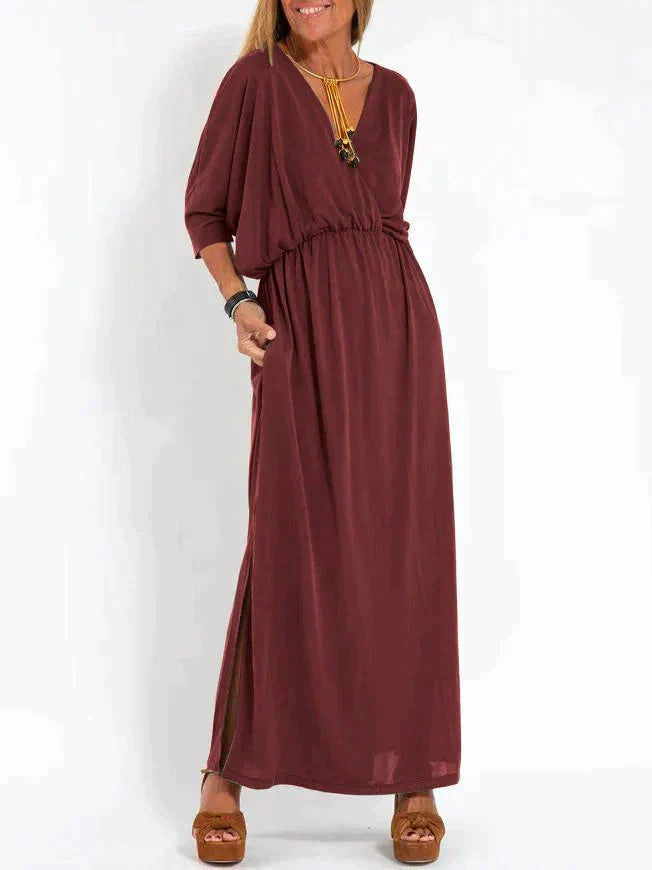 Sukienka maxi | dopasowana w talii