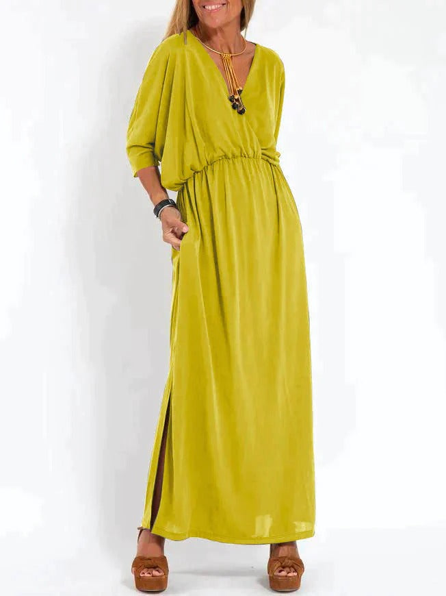 Sukienka maxi | dopasowana w talii