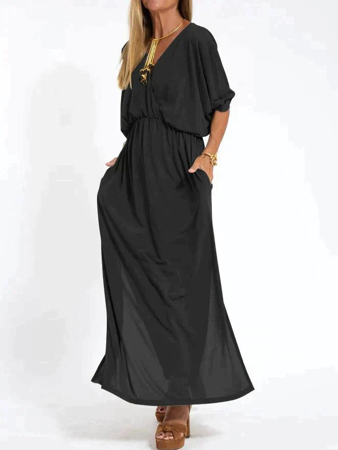 Sukienka maxi | dopasowana w talii
