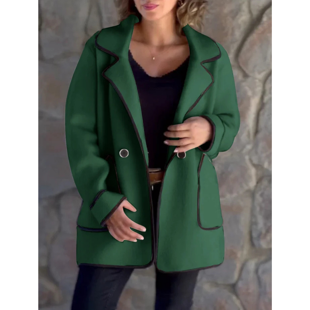 Kurtka damska | kontrastowe wykończenie