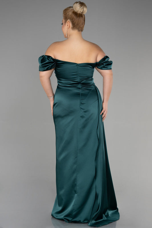 Sukienka satynowa | off shoulder, marszczenia