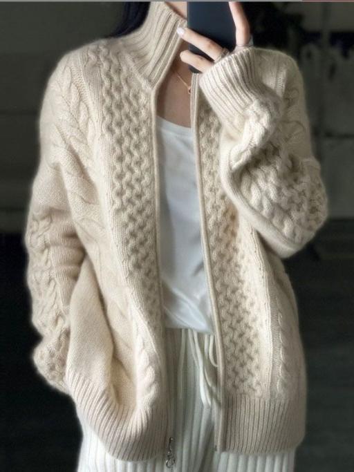 Sweter damski | golf, warkoczowy splot