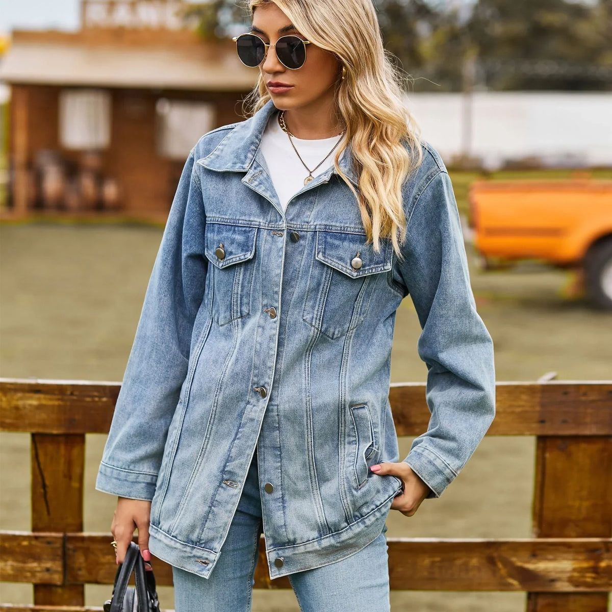 Kurtka damska | jeansowa, oversize